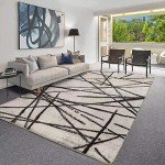 Leesentec Soft Geometric Stripe Area Rug – Beige