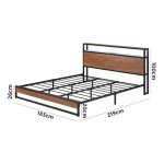Oikiture King Bed Frame with LED Light & Charging