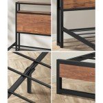 Oikiture King Bed Frame with LED Light & Charging