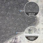 Modern Abstract Non-Slip Area Rug - Grey/Multi