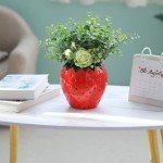 Arawat Strawberry Ceramic Decorative Flower Vase