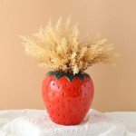 Arawat Strawberry Ceramic Decorative Flower Vase