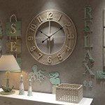 Large Rustic Wooden Wall Clock - Silent Vintage Decor