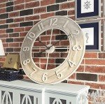 Large Rustic Wooden Wall Clock - Silent Vintage Decor