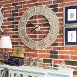 Large Rustic Wooden Wall Clock - Silent Vintage Decor