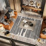 Khalil Modern Berber Stripe Area Rug, 8x10