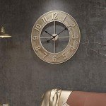 Large Rustic Wooden Wall Clock - Silent Vintage Decor