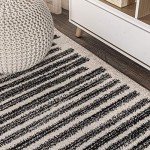 Khalil Modern Berber Stripe Area Rug, 8x10