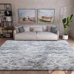 Fluffy Grey White Shag Area Rug for Home