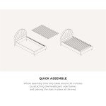 Scallop-Shape Pink Velvet Double Bed Frame
