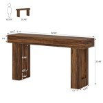 Rustic Brown 63-Inch Farmhouse Console Table