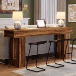 Rustic Brown 63-Inch Farmhouse Console Table