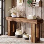 Rustic Brown 63-Inch Farmhouse Console Table