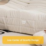 Mid-Century Armless Loveseat Sofa in Brown Sugar