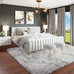 Fluffy Grey White Shag Area Rug for Home