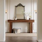 Rustic Brown 63-Inch Farmhouse Console Table