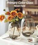 Large Brown Glass Floor Vase for Decor