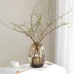 Large Brown Glass Floor Vase for Decor