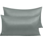Dark Grey Satin Cushion Covers Set of 2