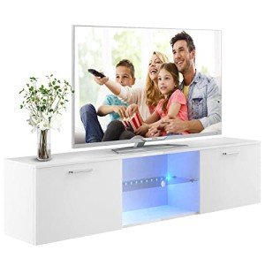 Modern White TV Unit with LED Light