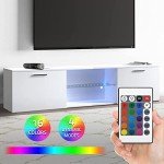 Modern White TV Unit with LED Light