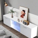 Modern White TV Unit with LED Light