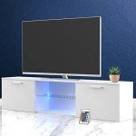Modern White TV Unit with LED Light