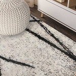 Leesentec Soft Geometric Stripe Area Rug – Beige