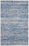 Blue and Silver Power Loomed Adirondack Rug, 0.6m x 1.2m