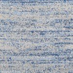 Blue and Silver Power Loomed Adirondack Rug, 0.6m x 1.2m