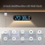 14'' LED Digital Wall Clock with Remote Control