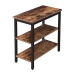 Rustic 3-Tier Side Table for Small Spaces