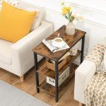Rustic 3-Tier Side Table for Small Spaces