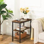 Rustic 3-Tier Side Table for Small Spaces