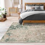 Bohemian Floral Area Rug for Living Room