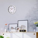 Vigorwise 8-Inch Silent Wall Clock with Humidity