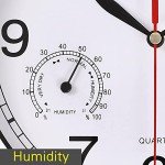 Vigorwise 8-Inch Silent Wall Clock with Humidity