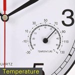 Vigorwise 8-Inch Silent Wall Clock with Humidity