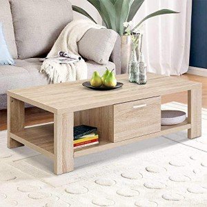 Modern Wooden Coffee Table with Storage Drawers