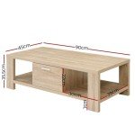Modern Wooden Coffee Table with Storage Drawers