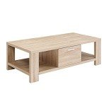 Modern Wooden Coffee Table with Storage Drawers