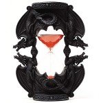 Black Dual Dragon Hourglass Sand Timer Statue