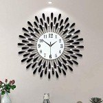 Black Metal Silent Drop Wall Clock with Glass Dial