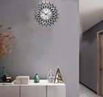 Black Metal Silent Drop Wall Clock with Glass Dial