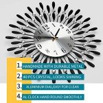 Black Metal Silent Drop Wall Clock with Glass Dial