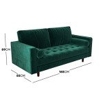 Velvet 3-Seater Corner Sofa with Chaise