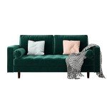 Velvet 3-Seater Corner Sofa with Chaise