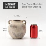 Rustic 5.8-Inch Terracotta Vase with Handles
