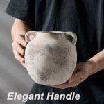 Rustic 5.8-Inch Terracotta Vase with Handles