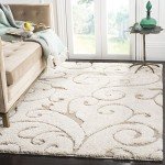 Cream and Beige Florida Shag Area Rug 0.9m x 1.5m